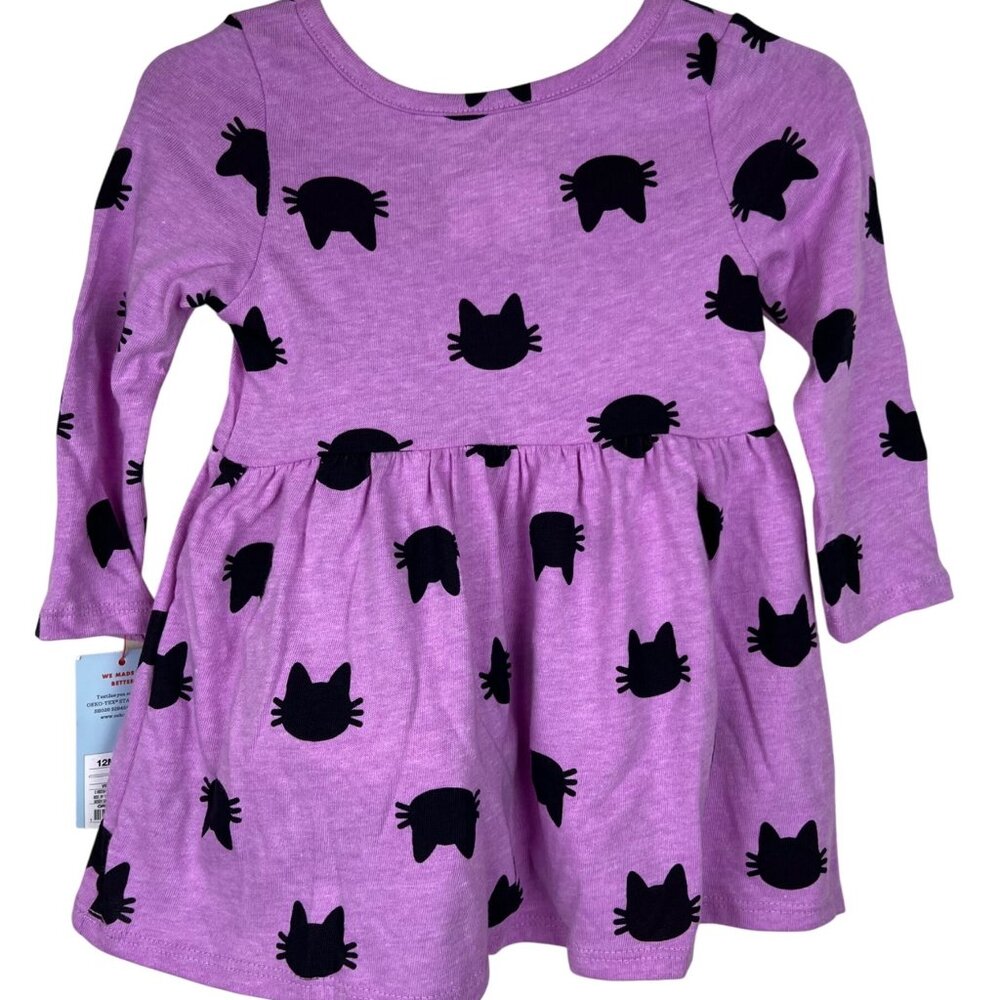 Cat & Jack Violet Cats Dress/Bloomer Set